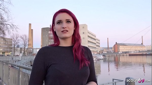 GERMAN SCOUT – Rothaarige Studentin Melina bei Strassen Casting fuer Geld gefickt 13 min